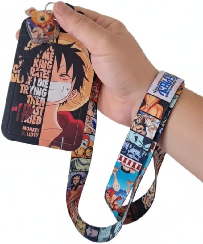 Porte Carte avec Lanière Style Anime Pirate Monkey D Luffy