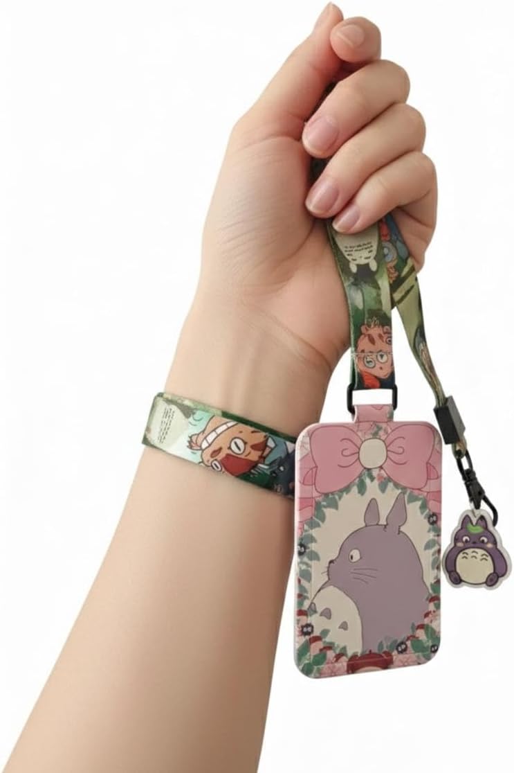 Porte Carte avec Lanière Style Totoro
