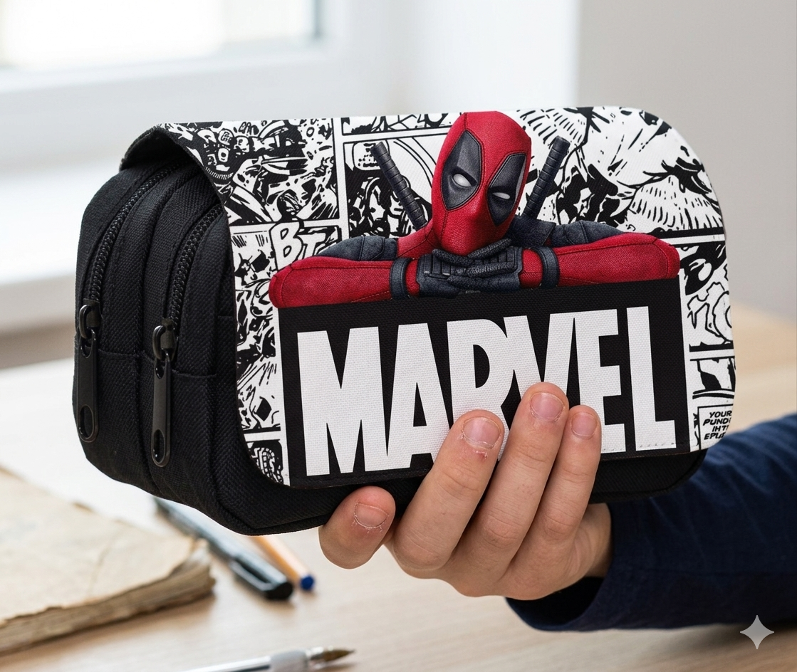 Trousse Scolaire Double Compartiment Deadpool
