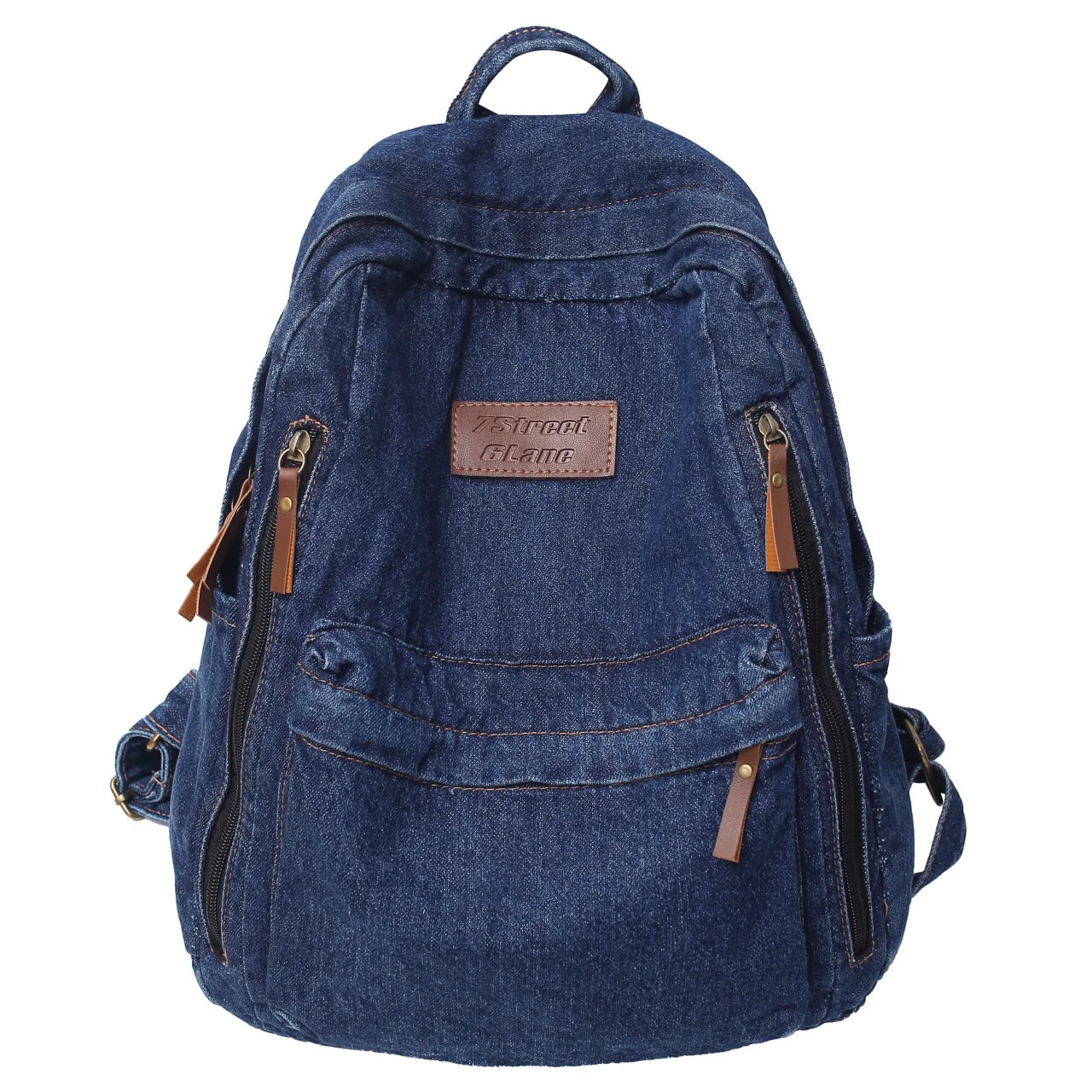 Sac à Dos en Jean pour Étudiant - Sac en Denim Vintage à Multiples Poches