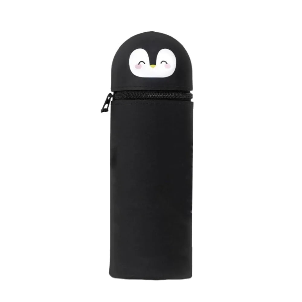 Trousse Scolaire Animale en Silicone Souple - Style Rétro & Casual