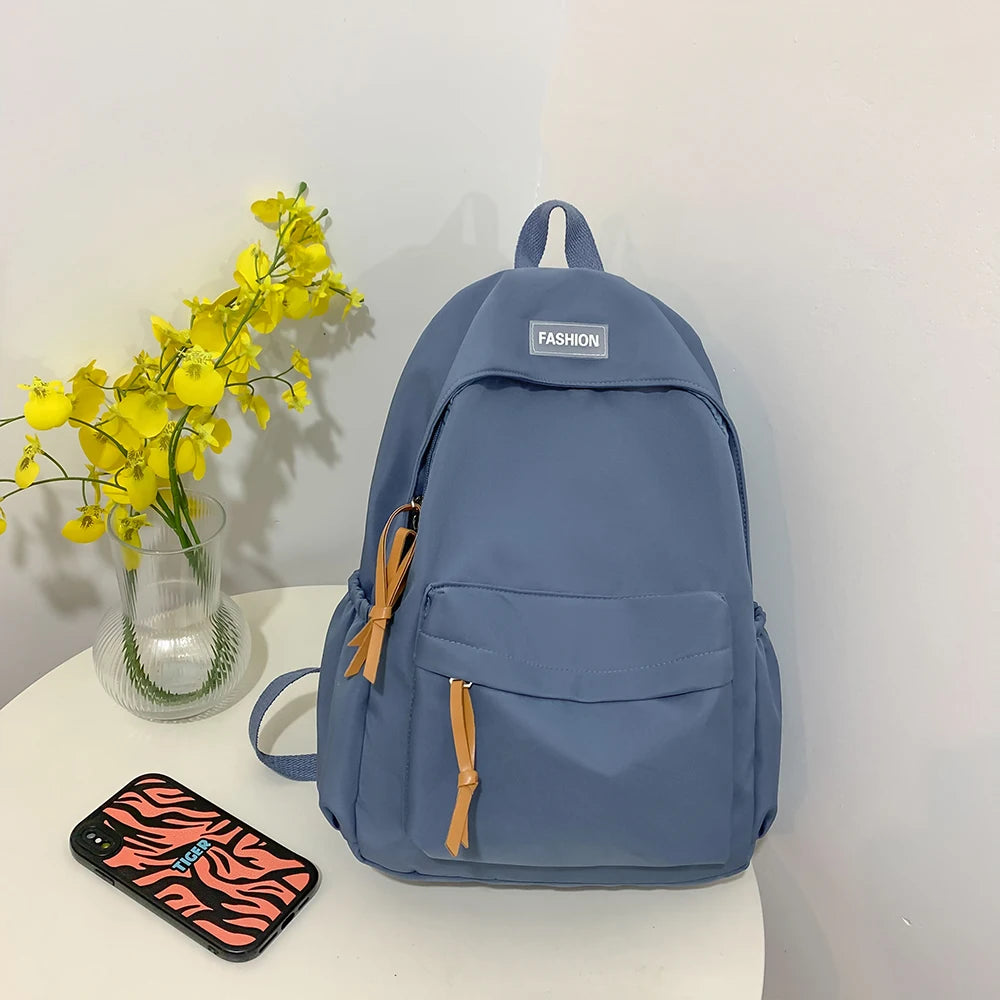 Sac à Dos Décontracté pour Collège et Lycée – Bleu Gris – Style Urbain