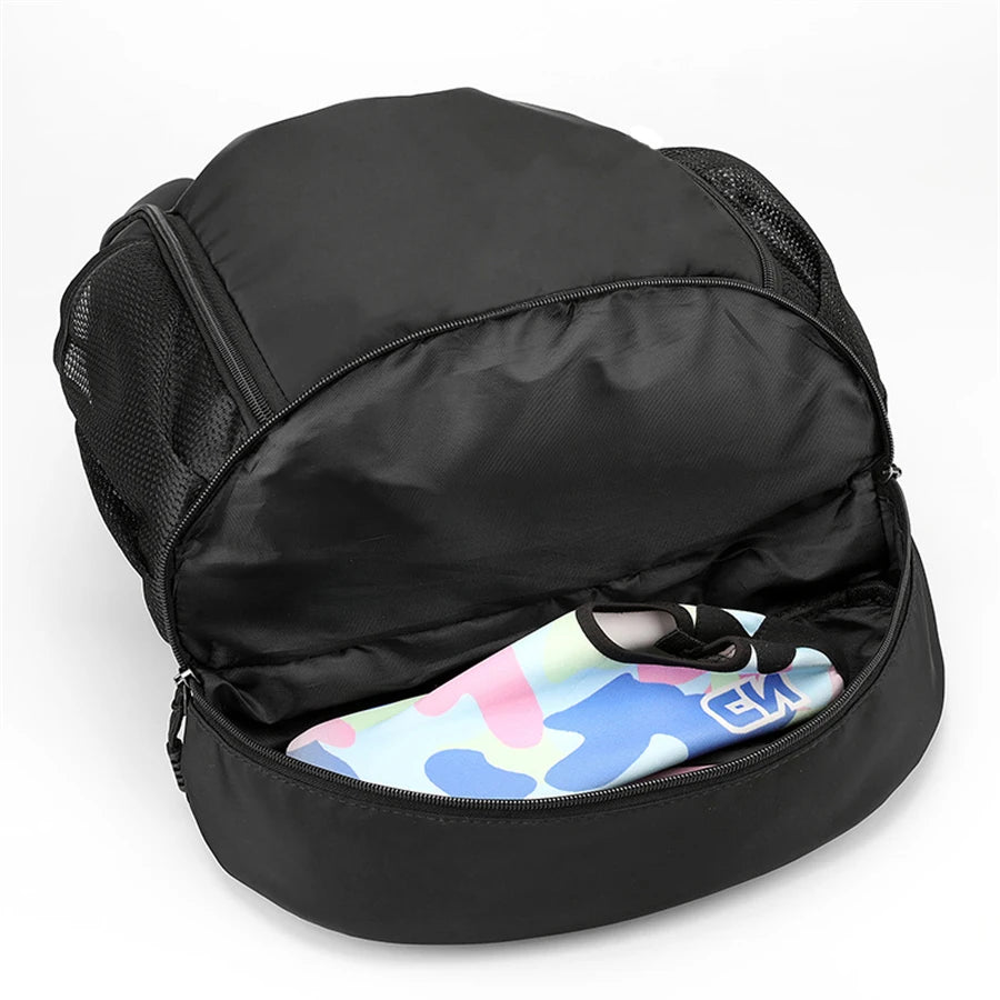 Sac à Dos de Sport à Cordon Noir avec Compartiment Chaussures - Imperméable