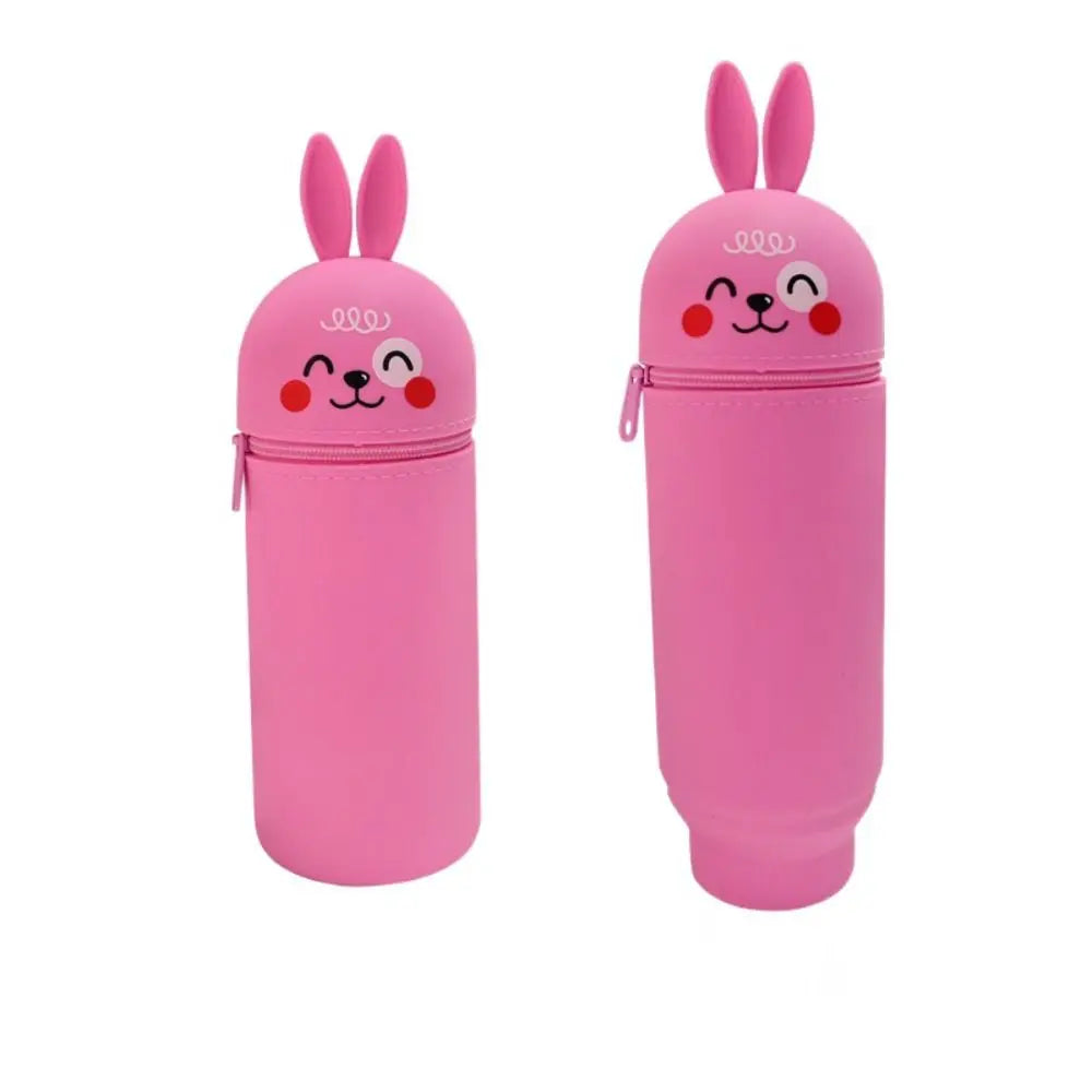 Trousse Scolaire Animale en Silicone Souple - Style Rétro & Casual