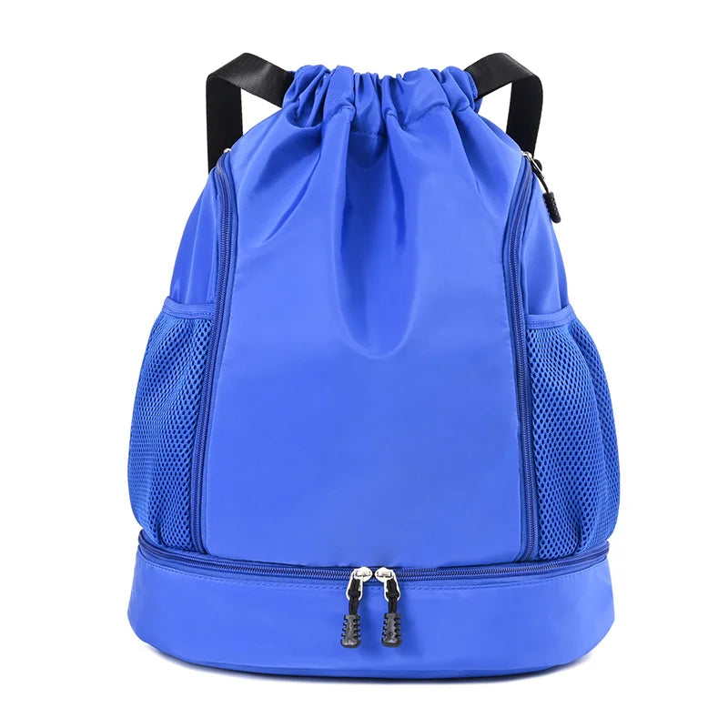 Sac à Dos de Sport à Cordon Noir avec Compartiment Chaussures - Imperméable