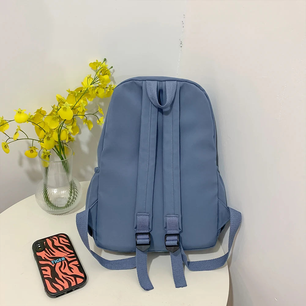 Sac à Dos Décontracté pour Collège et Lycée – Bleu Gris – Style Urbain