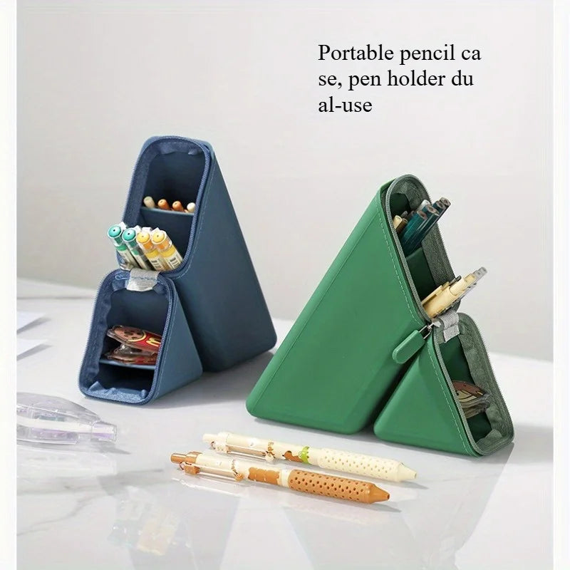 Trousse Triangulaire Verticale - Organisateur de Bureau Amovible à Deux Compartiments