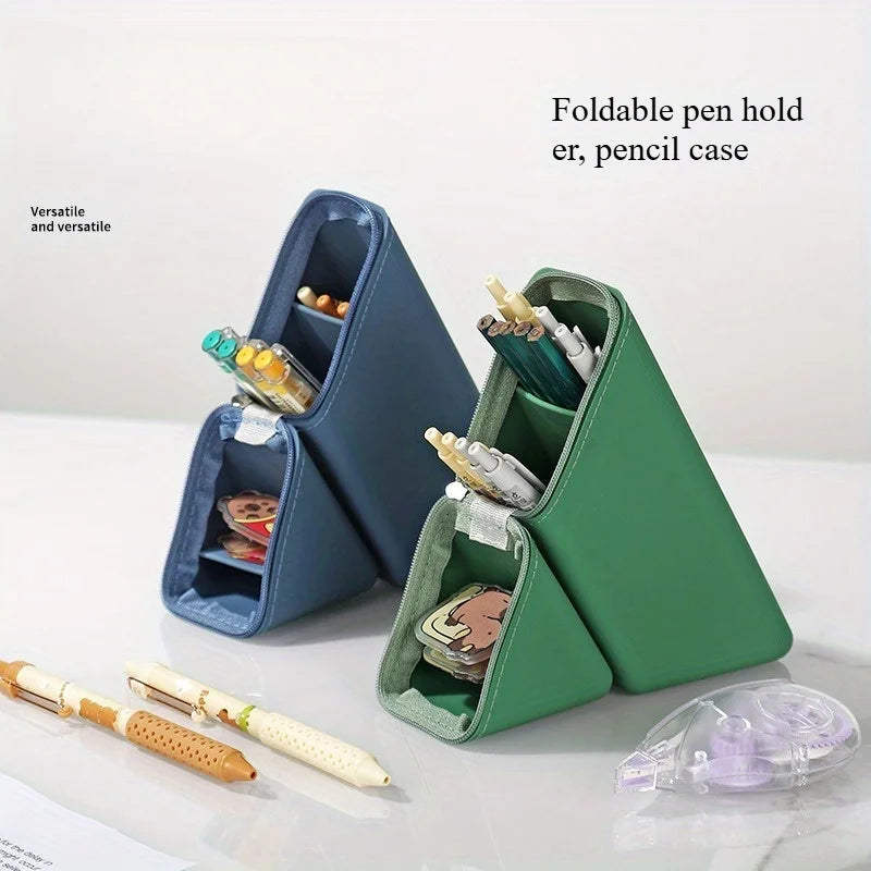 Trousse Triangulaire Verticale - Organisateur de Bureau Amovible à Deux Compartiments