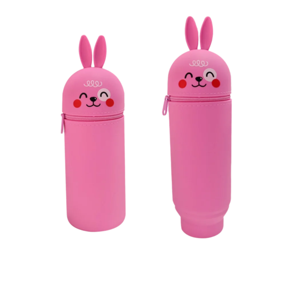 Trousse Scolaire Animale en Silicone Souple - Style Rétro & Casual