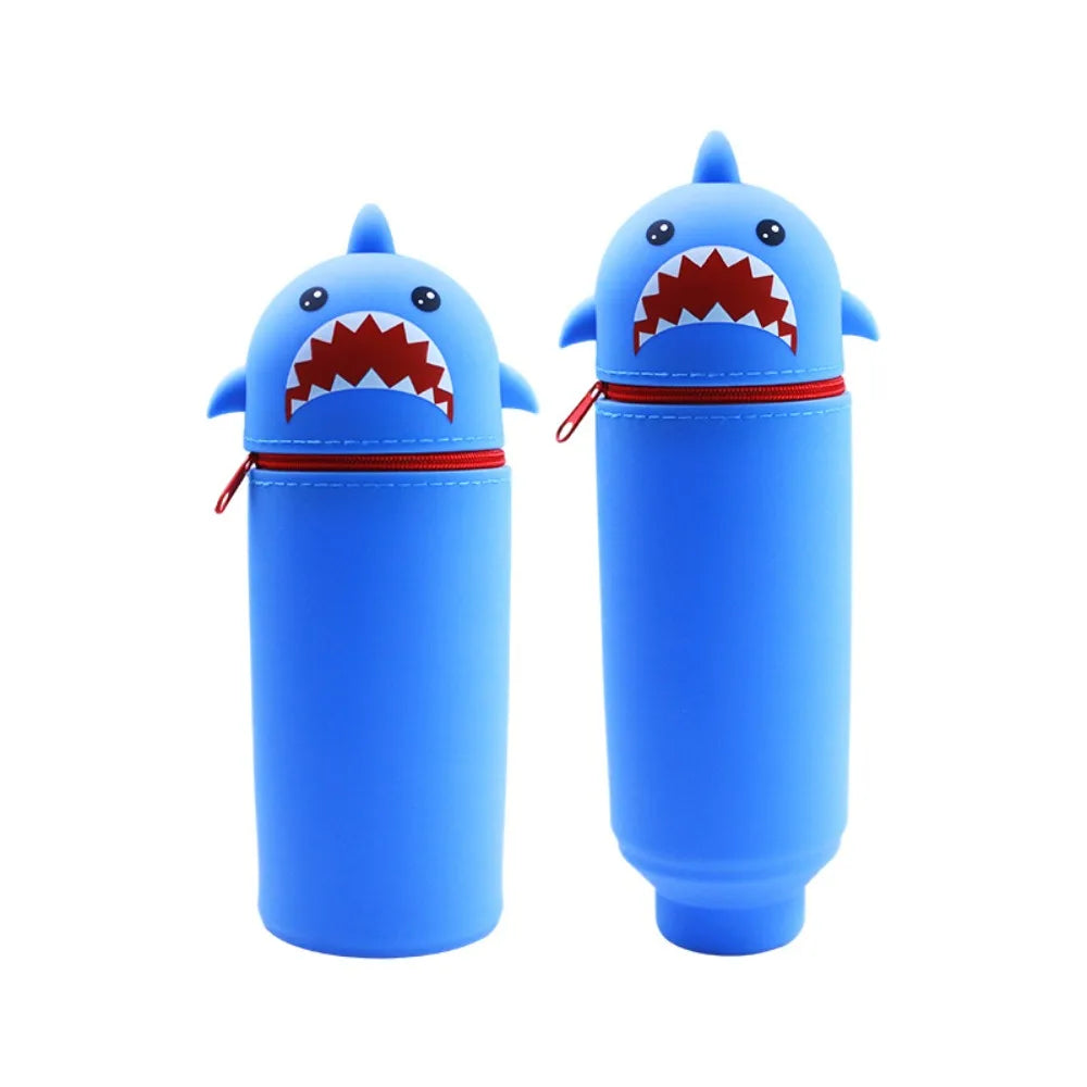Trousse Scolaire Animale en Silicone Souple - Style Rétro & Casual
