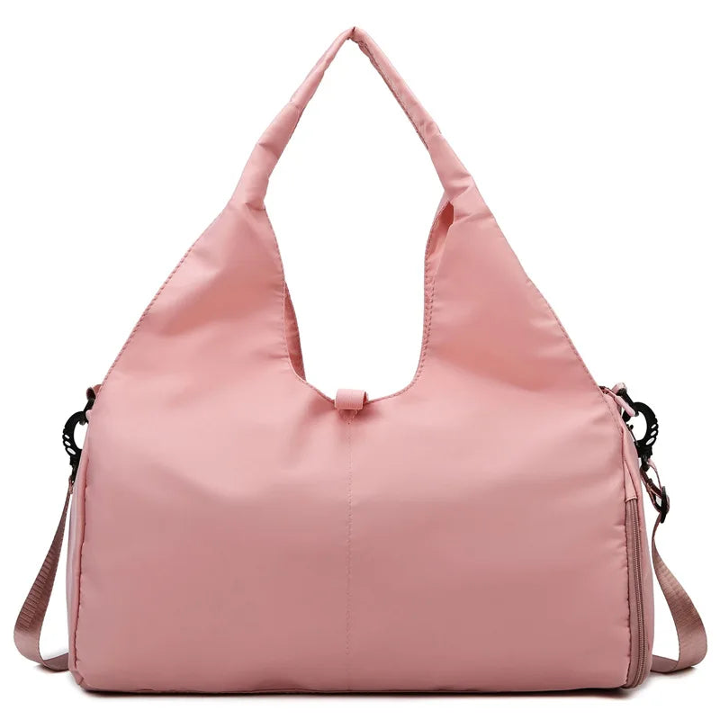 Sac de Sport Yoga pour Femme avec Compartiment Chaussures - Rose Poudré