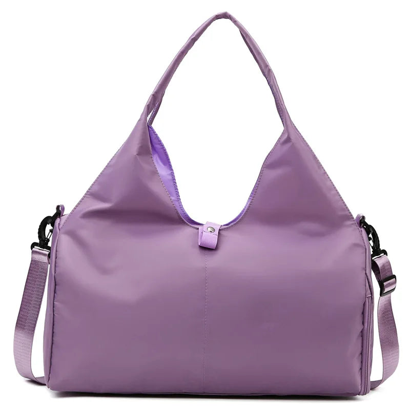 Sac de Sport Yoga pour Femme avec Compartiment Chaussures - Rose Poudré