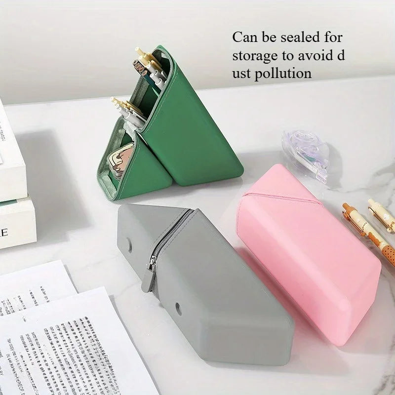 Trousse Triangulaire Verticale - Organisateur de Bureau Amovible à Deux Compartiments