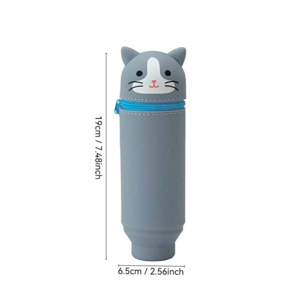 Trousse Scolaire Animale en Silicone Souple - Style Rétro & Casual