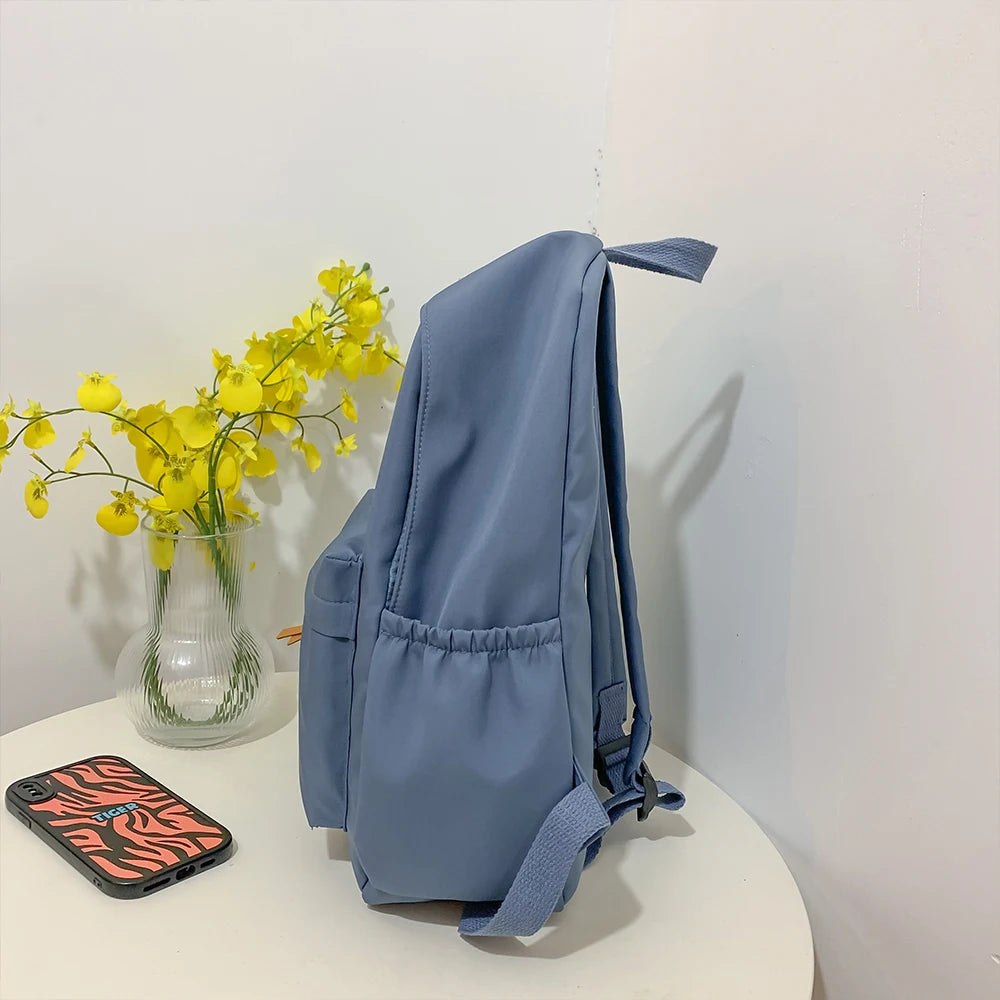 Sac à Dos Décontracté pour Collège et Lycée – Bleu Gris – Style Urbain